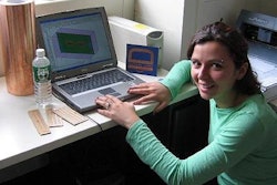 MIT researcher Alki Delichatsios is developing custom RFID tags from scratch that will perform on bottles of water.