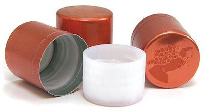 This closure, called torqued-on, pilfer-proof, is an adaptation of closures used for high-end spirits.