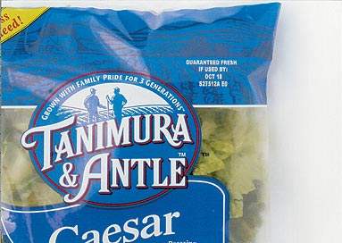 Every ink-jet production code (upper right corner) made on T&A's salad bags represents one bag made, and that information is cap