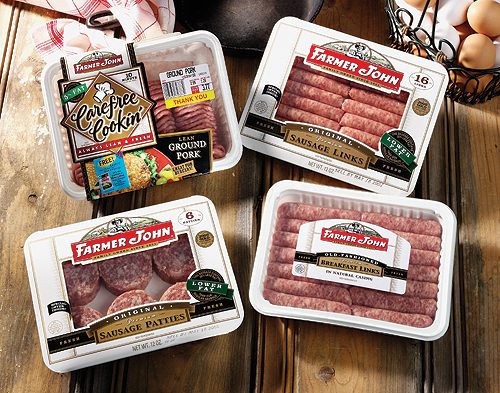 New packaging materials at Clougherty Packing include barrier plastic trays and barrier lidding material heat sealed to tray fla