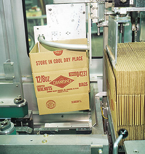 A key improvement to downstream packaging functions is this automatic case erector.