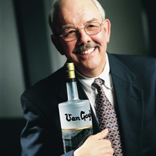 David Van de Velde (shown above) could be called the 'curator' of the Vincent Van Gogh line of spirits. The vodka bottles (right