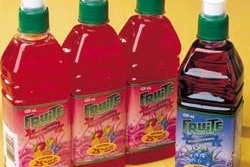 Its rectangular shape sets Lassonde's bottle apart from the competition.