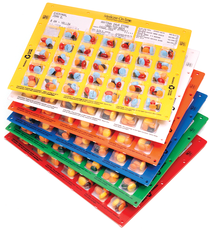 PERSONALIZED PACKS. Calendar-styled blisters filled with a specific patient's medications make it easier to adhere to prescribed