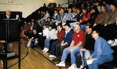 After a devastating fire that completely wiped out its plant, Pretzels Inc. management held periodic meetings like this one to u