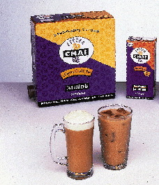 The product, used to make a tea latte, is packaged in 32-oz aseptic bricks for retail sale and 6-L bag-in-box aseptic containers