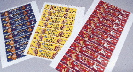 A sample print run for a NestlÃ© frozen novelty wrap promoting Walt Disney?s Hercules movie displays the impression-by-impres