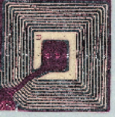 The illustration (above) depicts where the security label might be applied by a manufacturer. A close-up of the label (left) sho