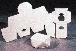 Finished d?essence sampler packages (above) measure roughly 1? high and 3? wide at their widest points. Each requires a separate