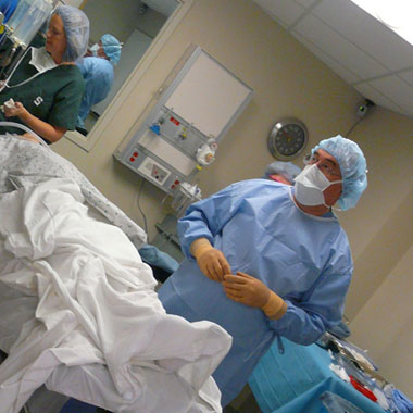 MEDICAL DEVICE PACKAGING. Maintaining a sterile barrier is a key to packaging in the OR (left) and in the ER (upper right), as