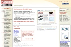Packaging Automation magazine has a new website archiving all issues and articles: www.packagingautomation.net.