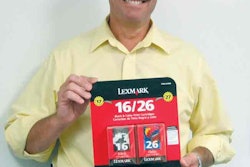 COSTCO MADE. Scott Carnie, general manager of Costco's East Coast packaging facility, shows off the company's Lexmark package th