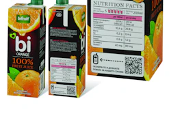 QR codes shown on BiFruit juices from Mlekara AD Bitola.