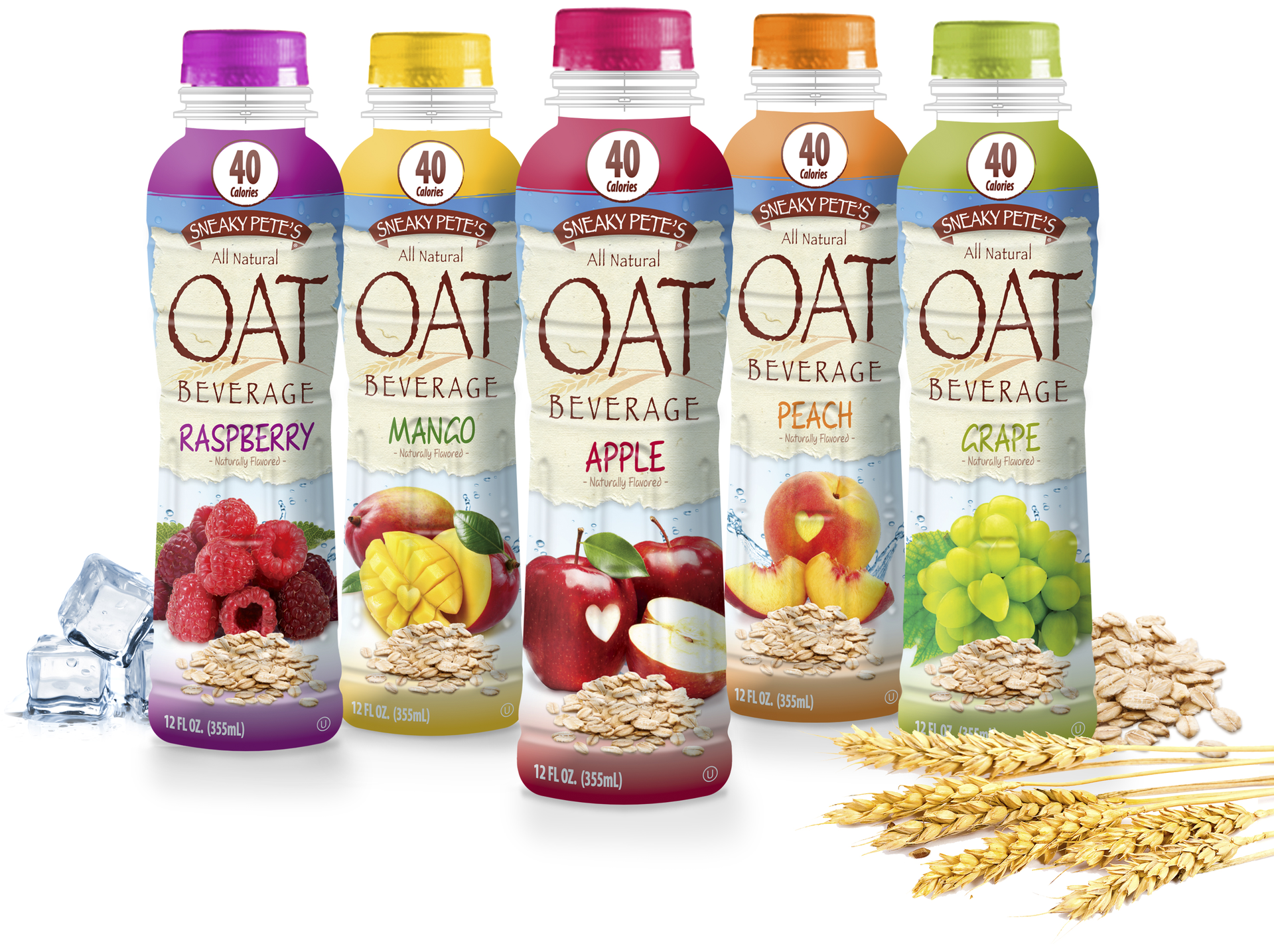 Custom PET bottle for Sneaky Pete's oat beverage.