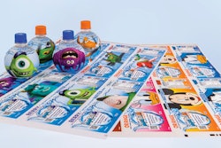 STRIKING APPEARANCE. For flawless shrinkability on the globe-shaped bottles, that’s a function of the PETG film specified for the job.