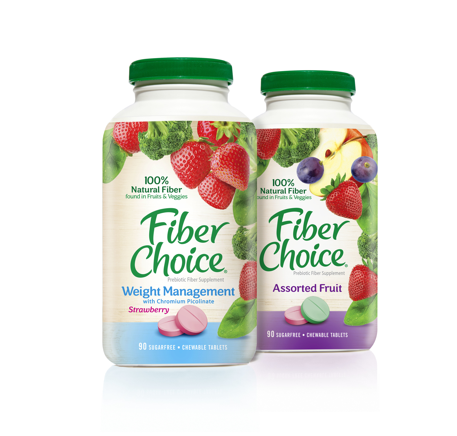 Package graphics communicate to consumers that the product is made from 100% natural fiber found in fruits and vegetables.