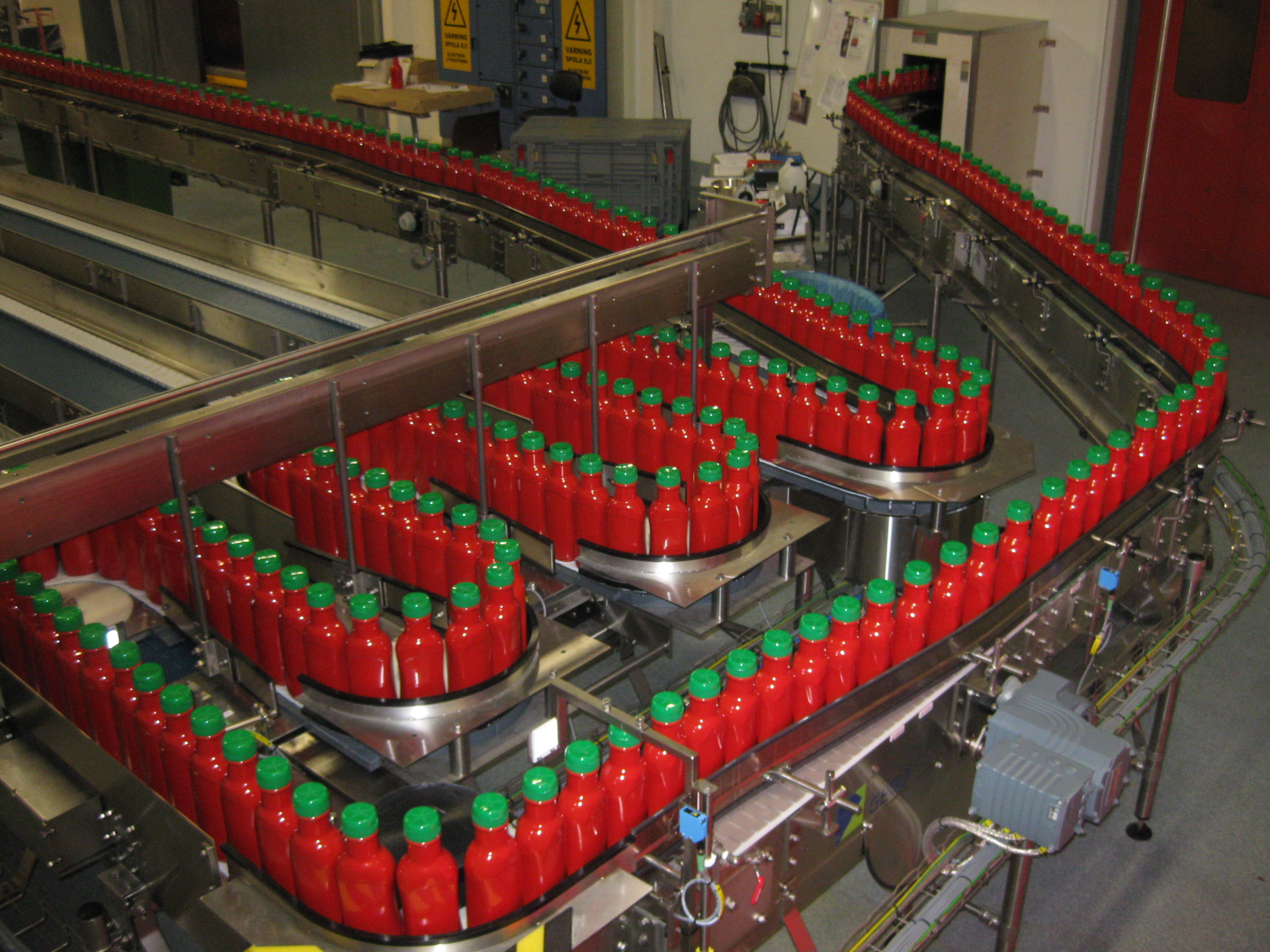 Orkla brought blow molding of its ketchup bottles in-house at the F&aring;gelmara plant in part to increase its production efficiency.
