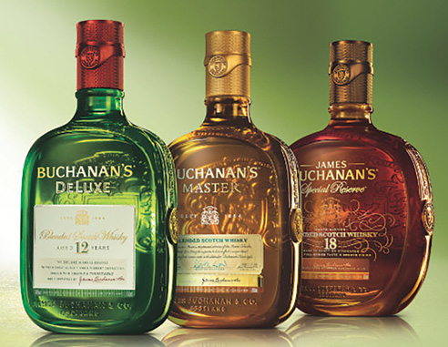 Buchanan&rsquo;s DeLuxe, Special Reserve, and Master whiskies