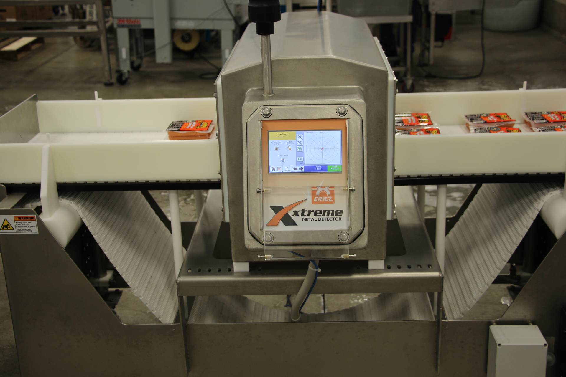 Eriez Xtreme Metal Detector scans up to 10,000 pounds per week of natural hot dogs with similar quantities for skinless hot dogs and sausages at Erie, PA-based Smith&rsquo;s Provision Company.