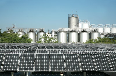 These solar panels and tanks are located at Sierra Nevada’s Chico brewery.