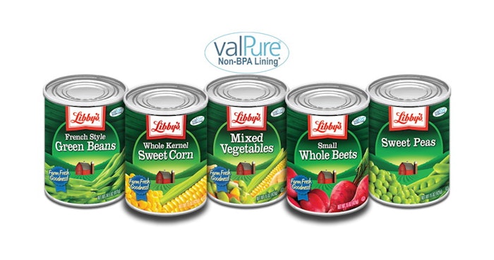 Libby's labels vegetable cans as BPA-free | ProFood World