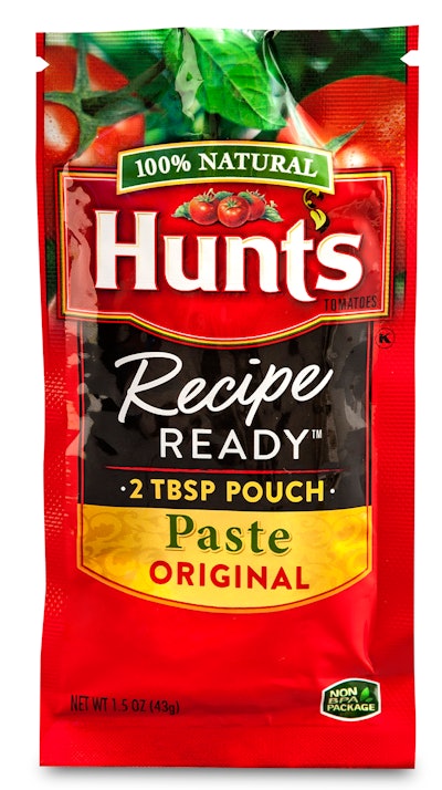 Hunt’s® Recipe Ready® Tomato Paste Pouch—Bemis Co. Inc.—Printing and Shelf Impact