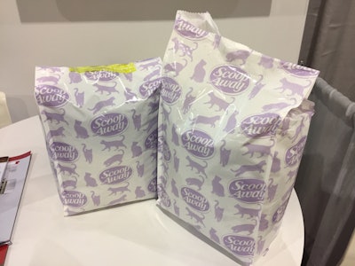Brick pack format for cat litter.
