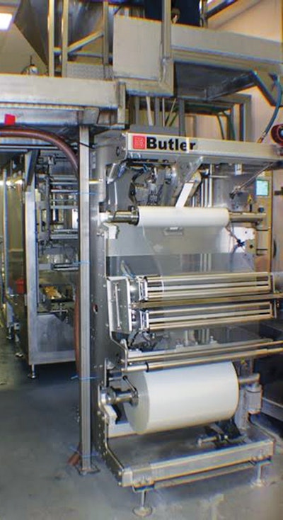 Automatic web splicing technology joins two film rolls together, maintaining registration, without stopping the packaging line.