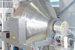 Upon discharge, the 140-cu.-ft.-capacity rotary batch mixer evacuates completely with little or no residual, allowing fast, thorough cleaning between batches. Photo courtesy of Munson Machinery.