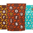 Nourish Snacks has redesigned the graphics for its flexible stand-up pouch packaging with a festival of colors and patterns.