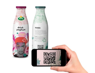 Daniela Röstlund and Sukena Tran of the Berghs School of Communication won PackChallenge 2017 with their Breakfast Stories concept, which features packaging with a QR code that takes users to a website highlighting why teens should eat breakfast. Photo co