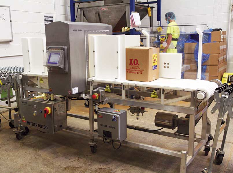 J.O. Spice&rsquo;s new metal detector can detect both ferrous and nonferrous metals, including difficult-to-detect nonmagnetic stainless-steel fragments and nonspherical fine wire. Photo courtesy of Mettler-Toledo Safeline.