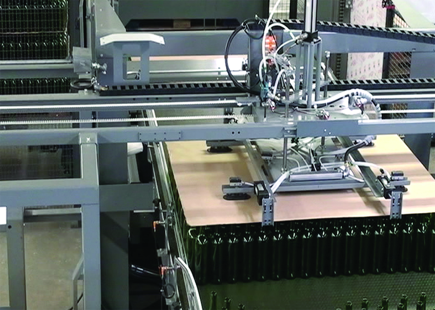 Depalletizer for reverse taper bottles