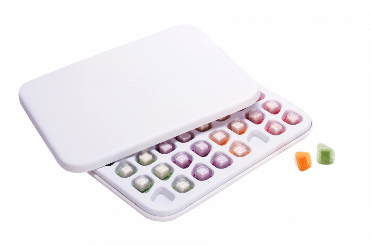 The starch- and fiber-based Empowerment Box comprises three parts&mdash;a lid, a base, and an inlay.