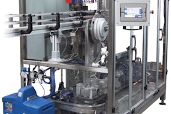 Notable components on the NTT-35 are the roll-fed tin tie unwind, the adhesive system that applies the hot melt that marries tin tie to bag, and the discharge station from which finished bags are picked by operators.