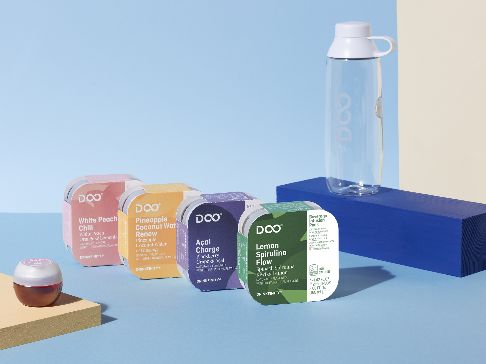 Drinkfinity pod, pack and reusable Vessel.
