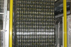 Overhead depalletizer is the first machine in the Founders line.