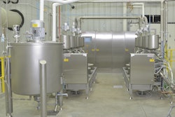 Candy processing blends raw ingredients, depending on different batch recipes, to create jelly mass with colors and flavors added. The production department uses Bosch confectionery production equipment with Siemens automation and controls. Photo courtesy