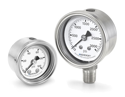 Ashcroft 1008S pressure gauges