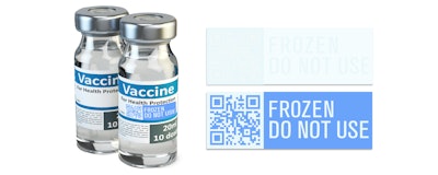 Printed on individual packages, vials, and syringes, BlindSpotz provide economical on-package freeze alerts to protect vaccines and medical samples.