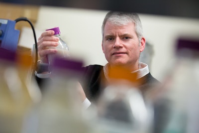 Lead researcher Jeffrey Catchmark and his team at Penn State University spent six years developing a biomaterial coating and adhesive as a sustainable and affordable alternative to plastic packaging. Photo courtesy of Penn State University.