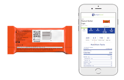The Hershey Company uses the SmartLabel digital platform to provide consumers with detailed product information, such as nutritional data, allergen information, sourcing practices and third-party certifications. Photo courtesy of the Hershey Company.
