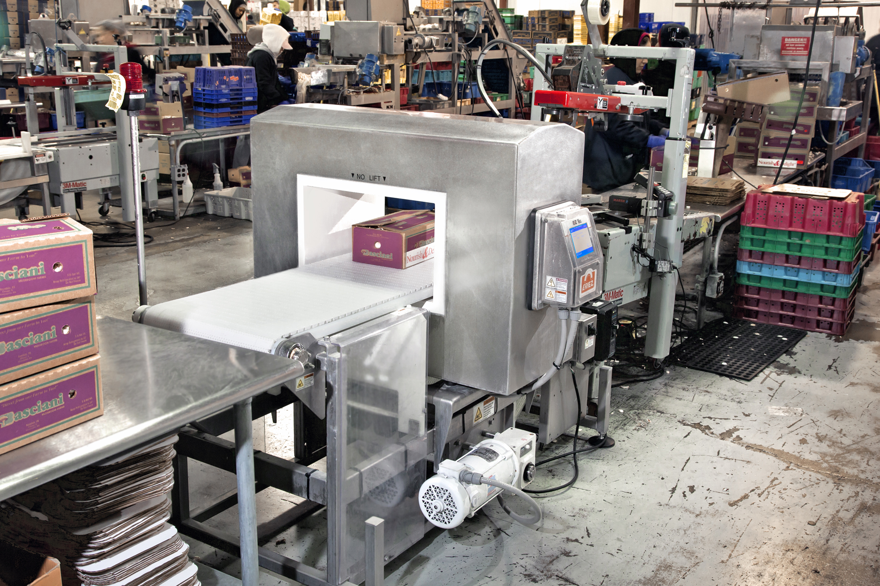 Basciani Foods uses Eriez Xtreme Metal Detectors to detect ferrous, nonferrous and stainless-steel contaminants in its mushrooms. Photo courtesy of Basciani Foods.