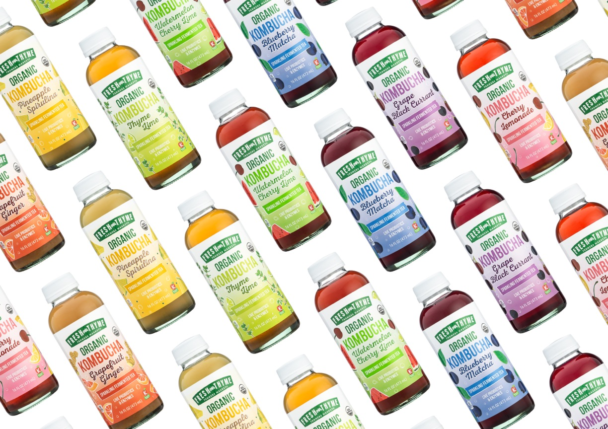 Fresh Thyme Farmers Market worked with The Creative on a package design for its new, own-brand Organic Kombucha.