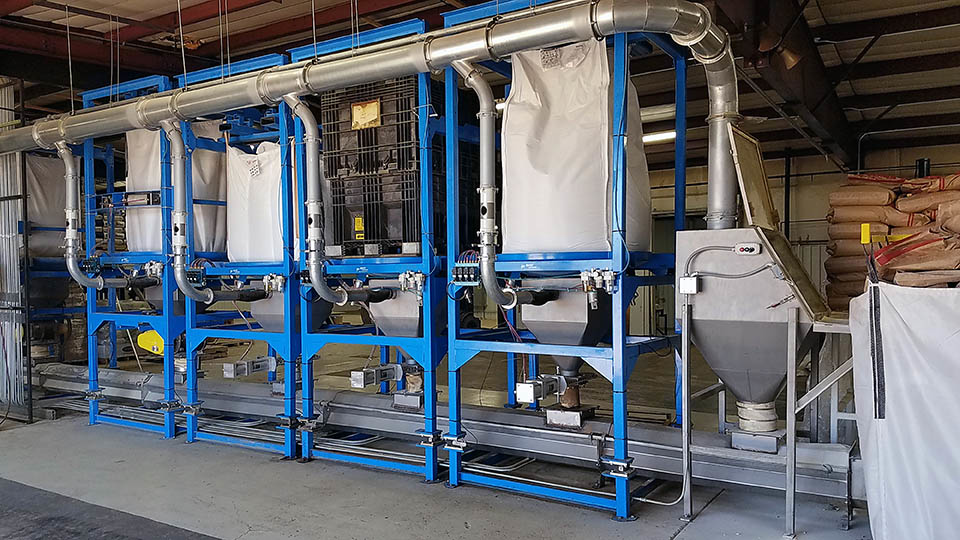 The centerpiece of InLine&rsquo;s equipment line is the Magnum Systems IBC2000 bulk bag unloaders, which enhance safety for operators with bag pan protectors and untie boxes for easy access to the bag spouts. Photo courtesy of Magnum Systems.