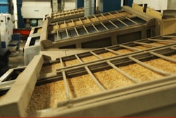 The milling process features multiple pieces of equipment located on three stories to clean the rice kernels for packaging.