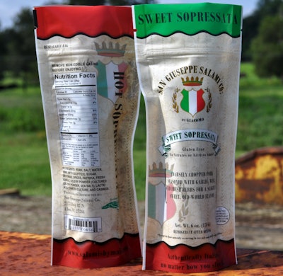 Sausage in a stand up pouch