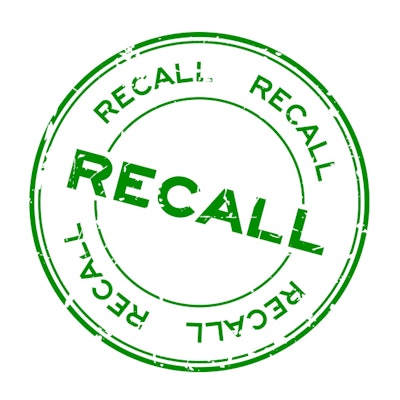 ink stamp showing the word 'recall'