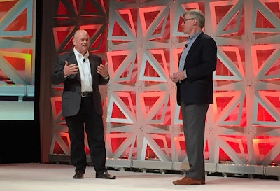 Jim Heppelmann and Blake Moret take the stage together at Automation Fair 2018 to discuss their new partnership.