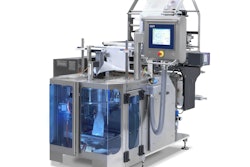 The GEA SmartPacker CX250-S vertical form/fill/seal packaging system for packing confectionery, snacks and nuts produces pillow bags 70- to 250-mm wide and can run up to 250 bags per min.